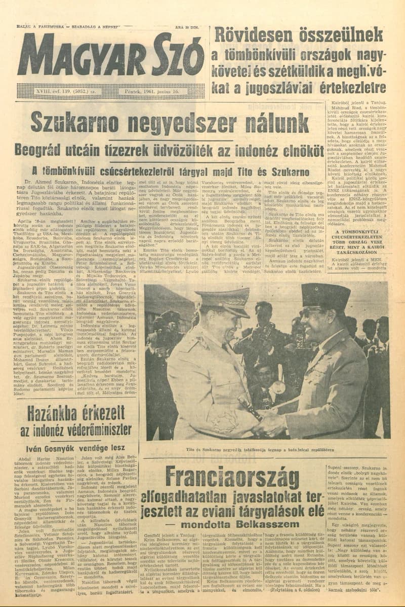 Magyar Szó, 18. évf. 1961. június 16. 139. sz. 1–16. oldal