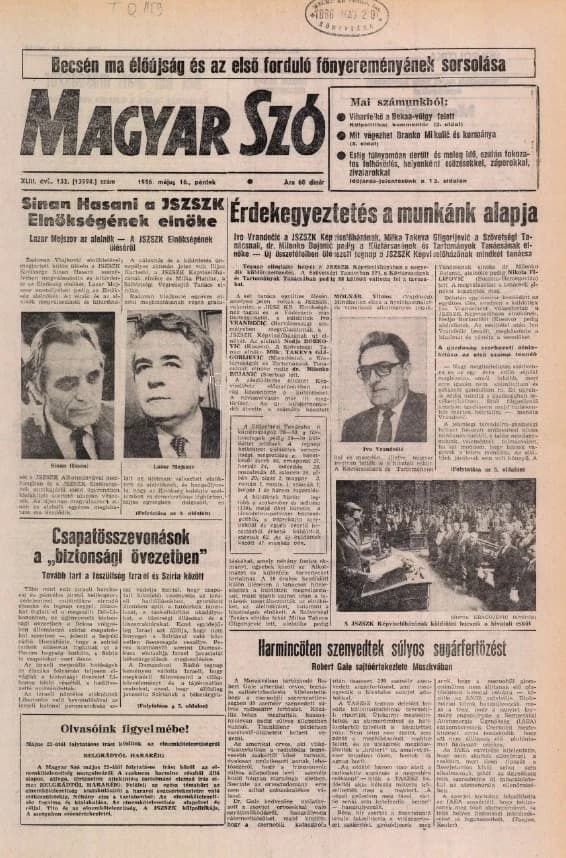 Magyar Szó, 43. évf. 1986. május 16. 132. sz. 1–28. oldal