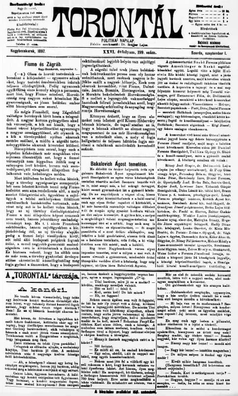 Torontál, 26. évf. 1897. szeptember 1. 199. sz.