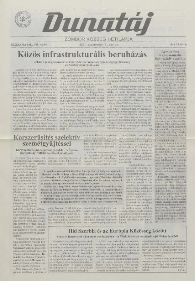 Dunatáj, 9. évf. 2007. szeptember 5. 439. sz.