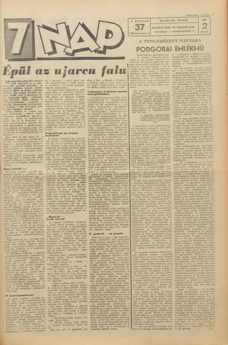 7 Nap, 4. évf. 1949. szeptember 14. 37. sz. 1–4. oldal
