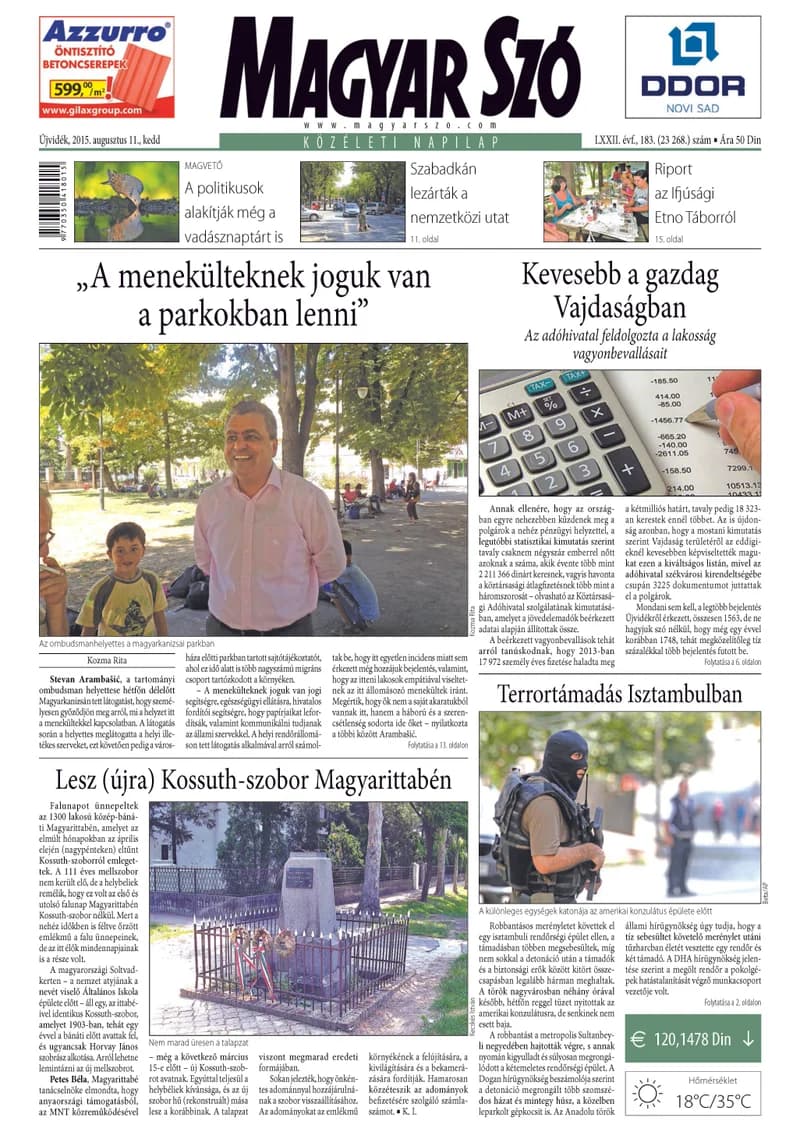 Magyar Szó, 72. évf. 2015. augusztus 11. 183. sz. 1–20. oldal