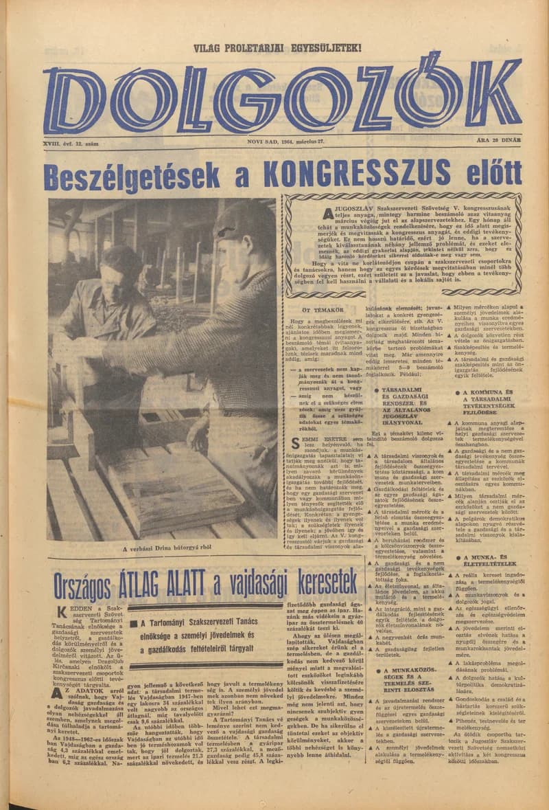 Dolgozók, 18. évf. 1964. március 27. 12. sz.