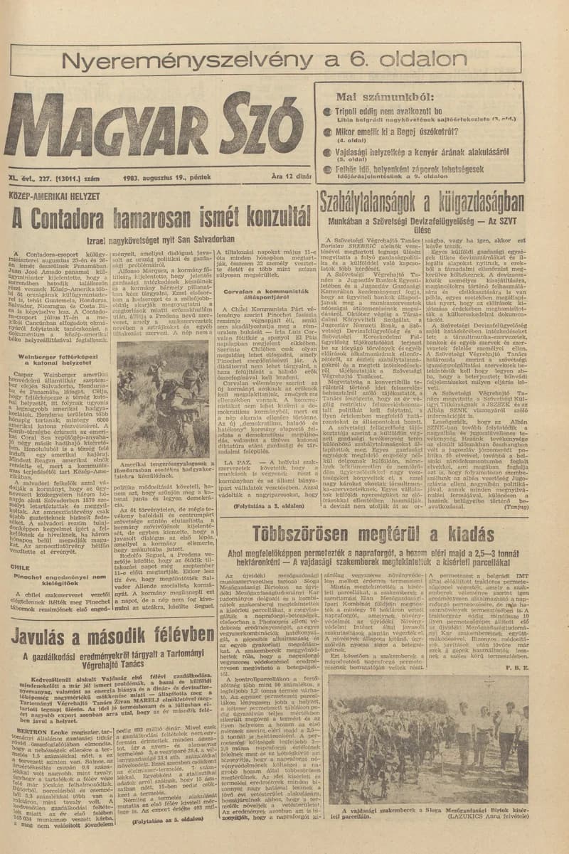 Magyar Szó, 40. évf. 1983. augusztus 19. 227. sz. 1–20. oldal