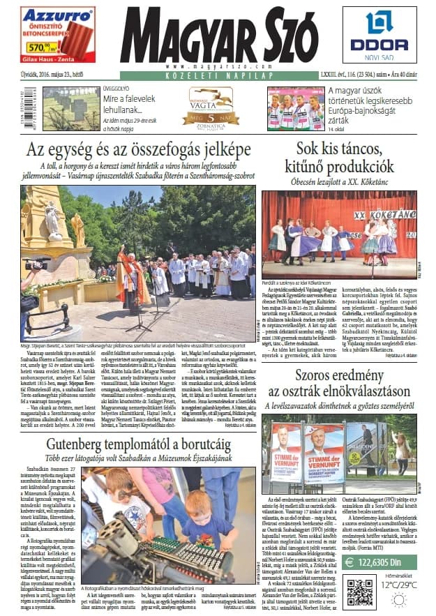 Magyar Szó, 73. évf. 2016. május 23. 116. sz. 1–20. oldal