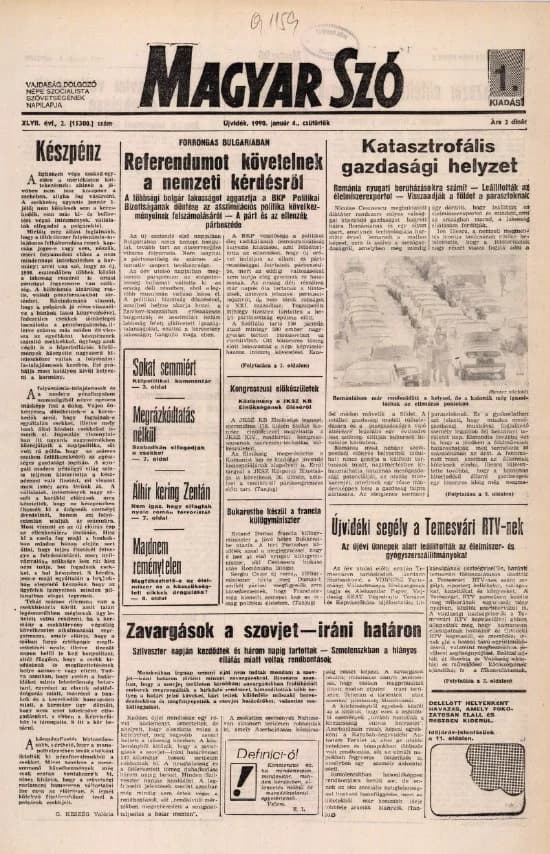 Magyar Szó, 47. évf. 1990. január 4. 2. sz. 1–16. oldal