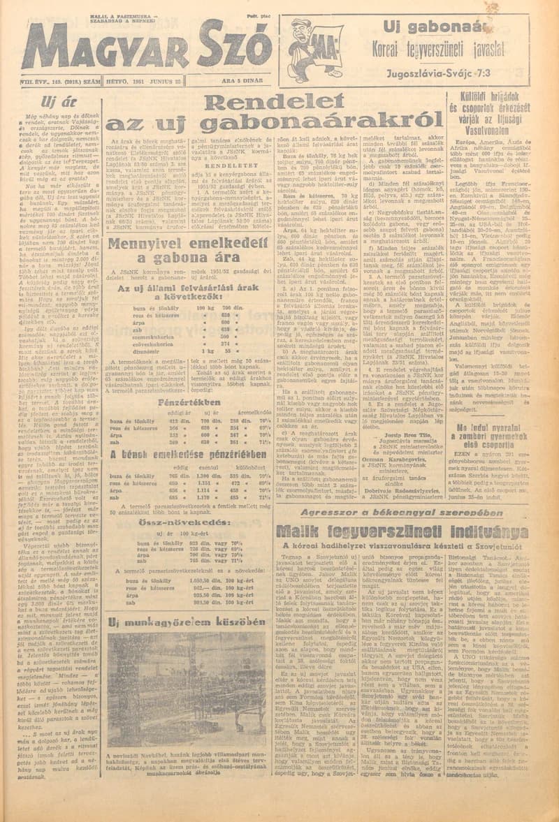 Magyar Szó, 8. évf. 1951. június 25. 149. sz. 1–4. oldal