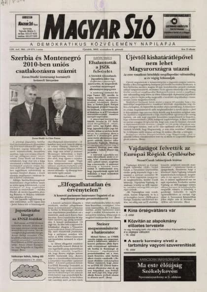 Magyar Szó, 59. évf. 2002. november 8. 265. sz. 1–16. oldal