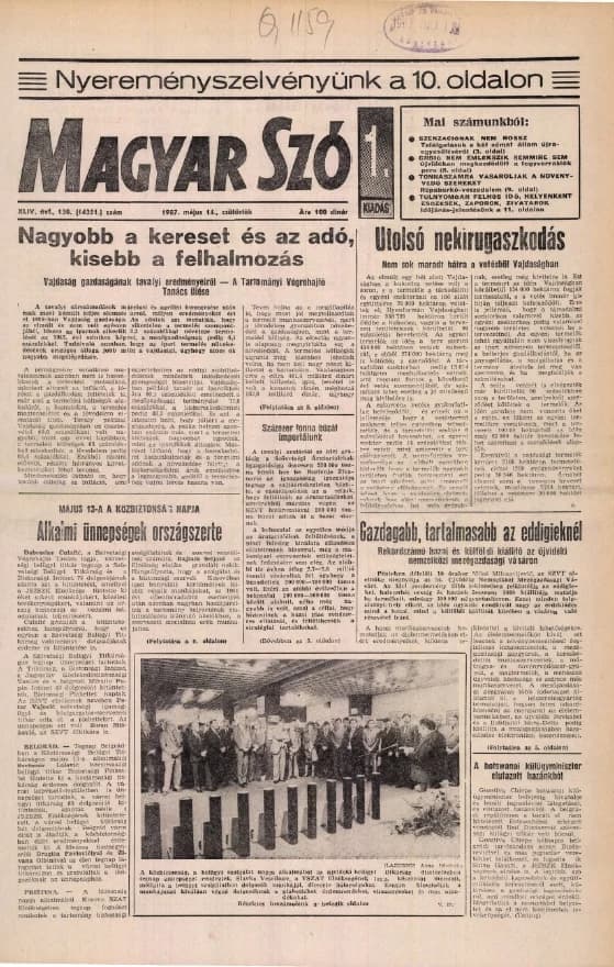 Magyar Szó, 44. évf. 1987. május 14. 130. sz. 1–20. oldal