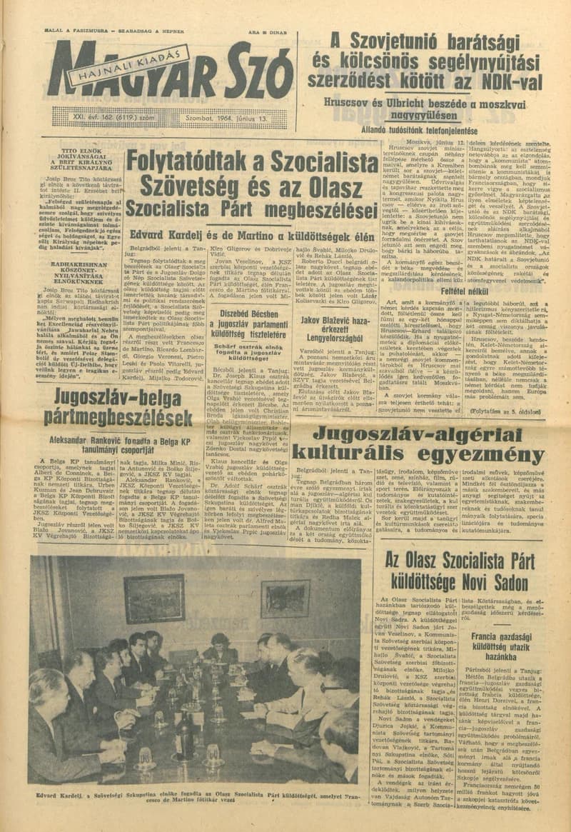 Magyar Szó, 21. évf. 1964. június 13. 162. sz. 1–12. oldal