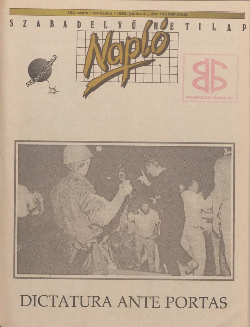 Napló - Szabadelvű hetilap, 4. évf. 1993. június 9. 162. sz.