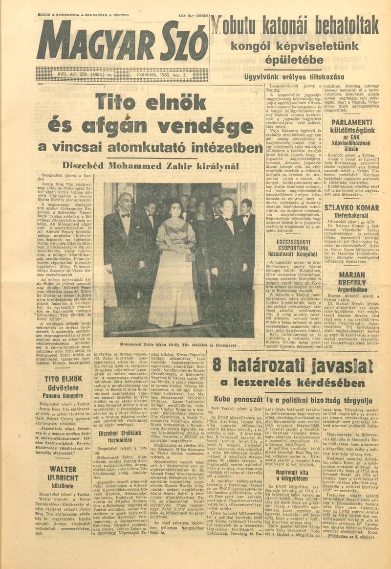 Magyar Szó, 17. évf. 1960. november 3. 259. sz. 1–24. oldal