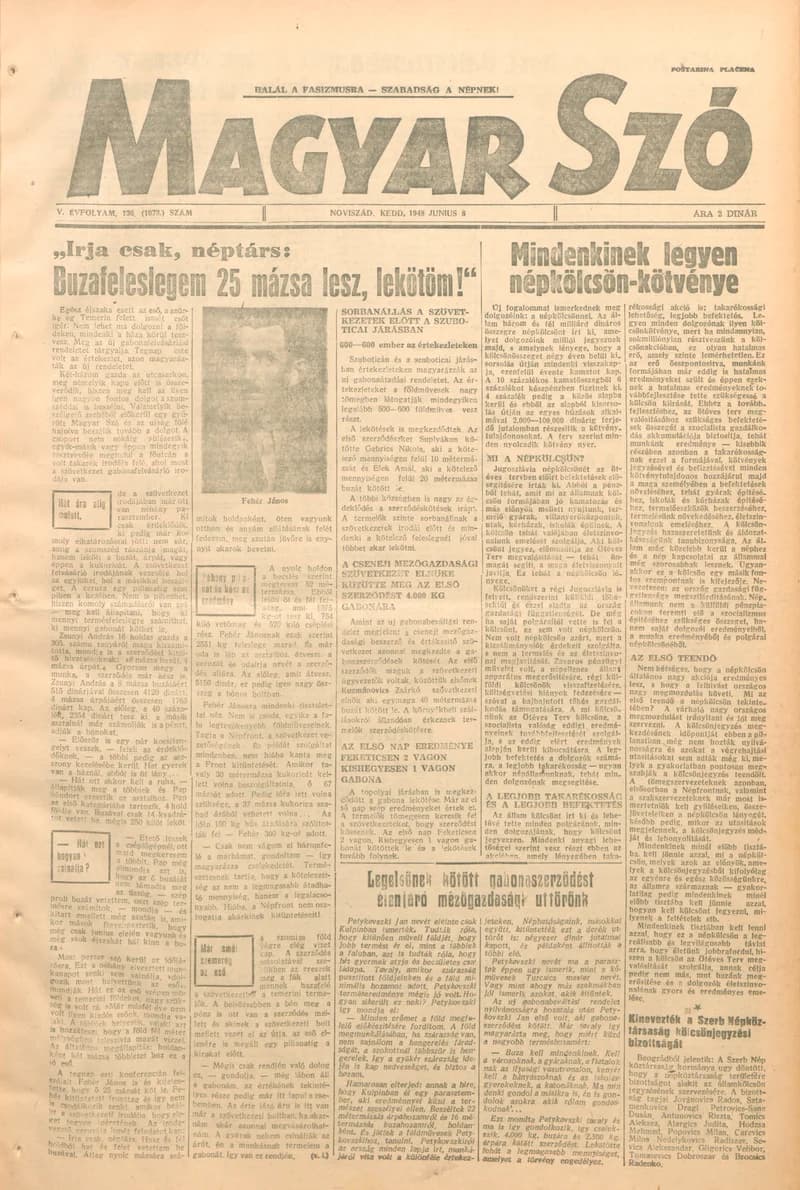 Magyar Szó, 5. évf. 1948. június 8. 136. sz. 1–4. oldal