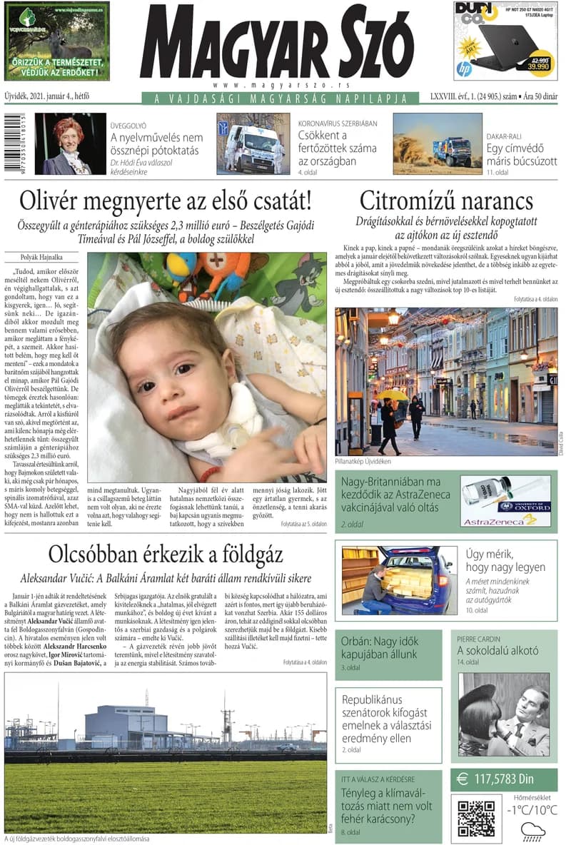 Magyar Szó, 78. évf. 2021. január 4. 1. sz. 1–20. oldal