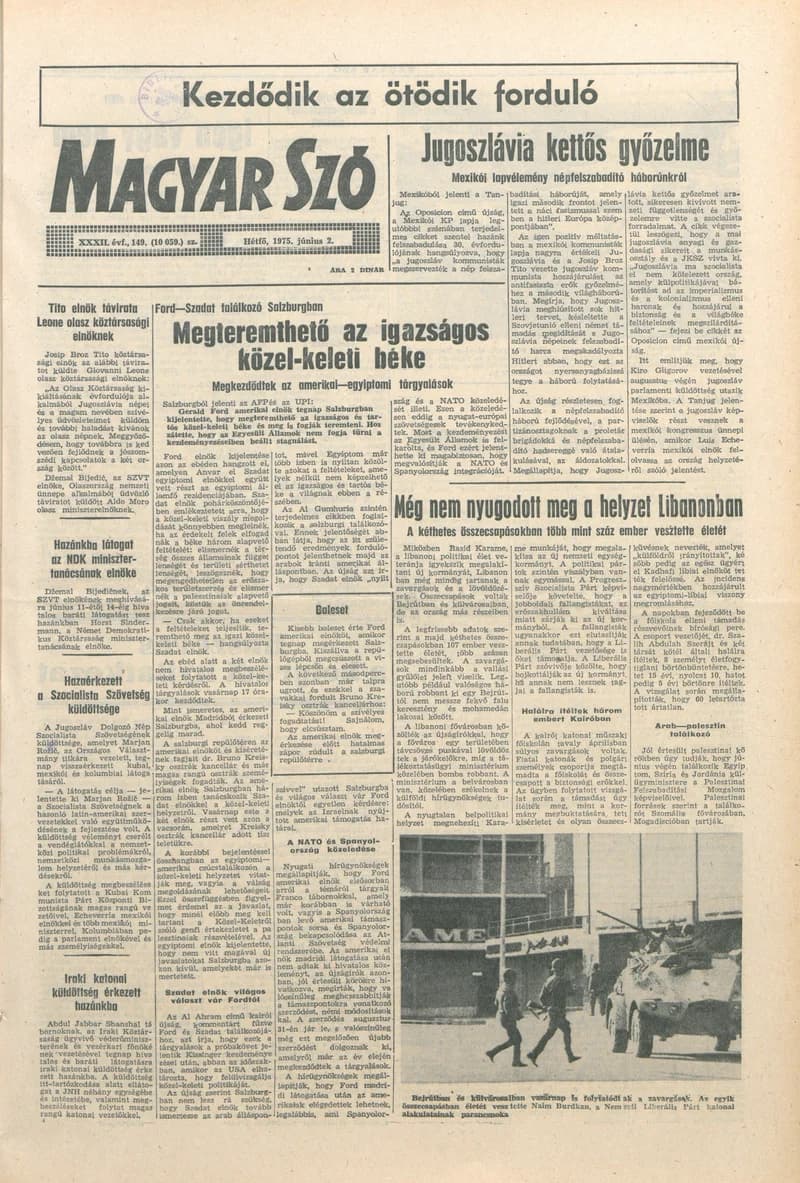 Magyar Szó, 32. évf. 1975. június 2. 149. sz.