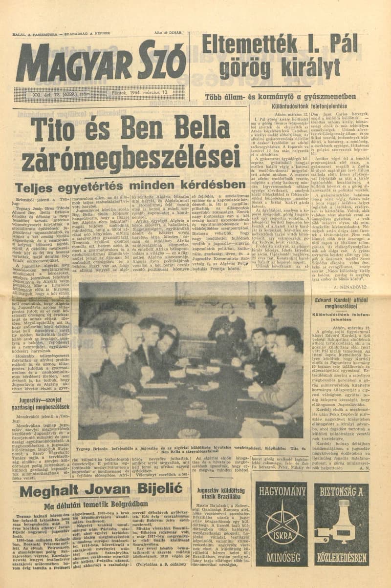 Magyar Szó, 21. évf. 1964. március 13. 72. sz. 1–16. oldal