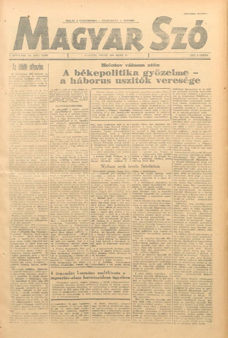 Magyar Szó, 5. évf. 1948. május 14. 114. sz. 1–4. oldal