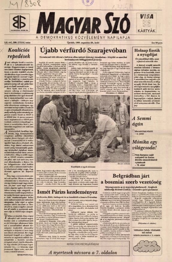 Magyar Szó, 52. évf. 1995. augusztus 29. 200. sz. 1–16. oldal