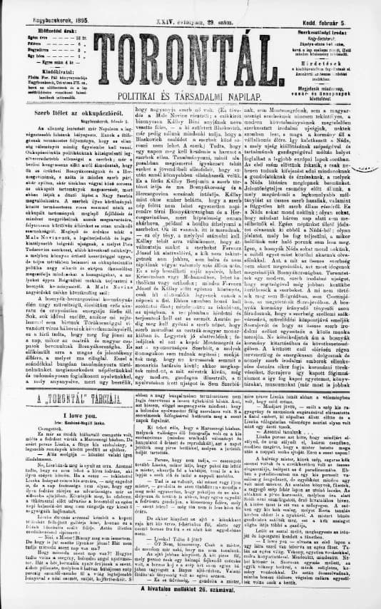 Torontál, 24. évf. 1895. február 5. 29. sz.