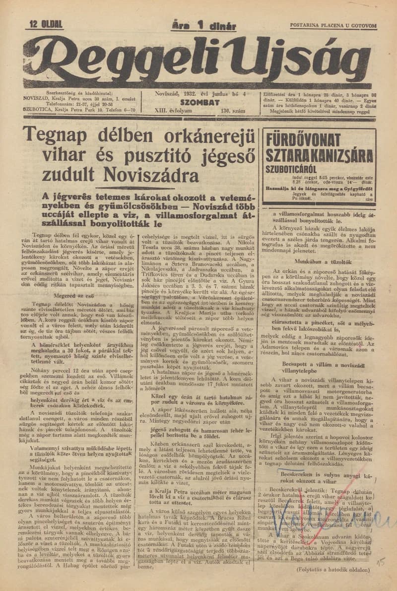 Reggeli Újság, 13. évf. 1932. június 4. 130. sz.