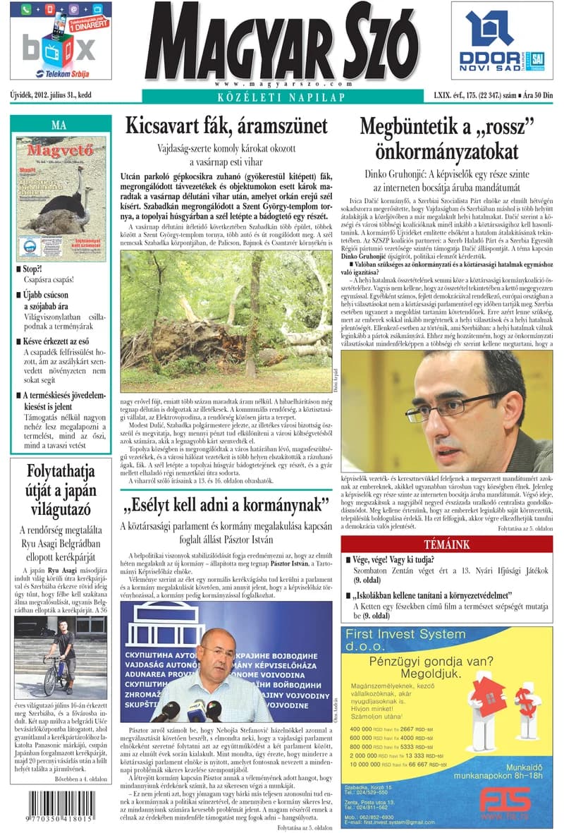 Magyar Szó, 69. évf. 2012. július 31. 175. sz. 1–20. oldal