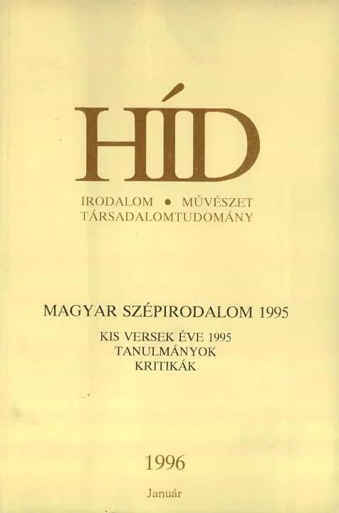 Híd, 60. évf. 1996. január. 1. sz. 1–144. oldal
