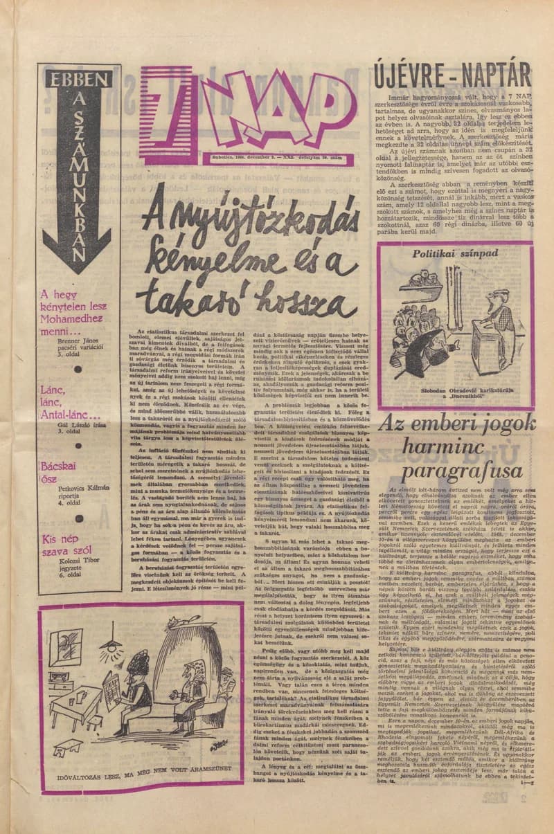 7 Nap, 21. évf. 1966. december 9. 50. sz. 1–20. oldal
