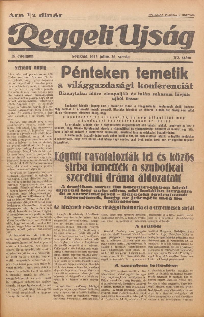 Reggeli Újság, 14. évf. 1933. július 26. 173. sz.