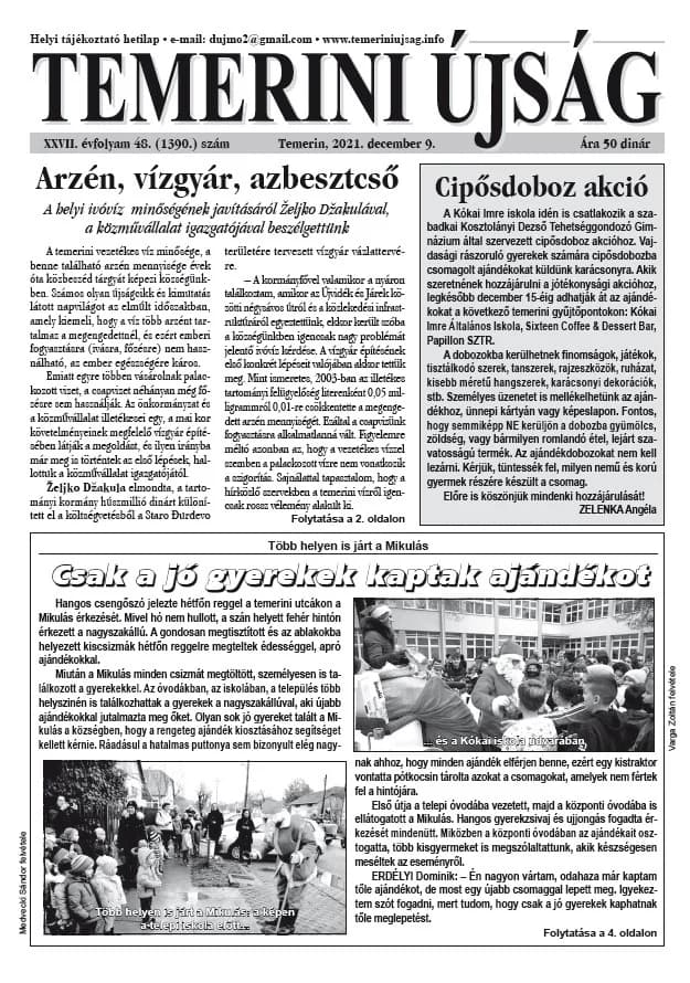 Temerini Újság, 27. évf. 2021. december 9. 48. sz.