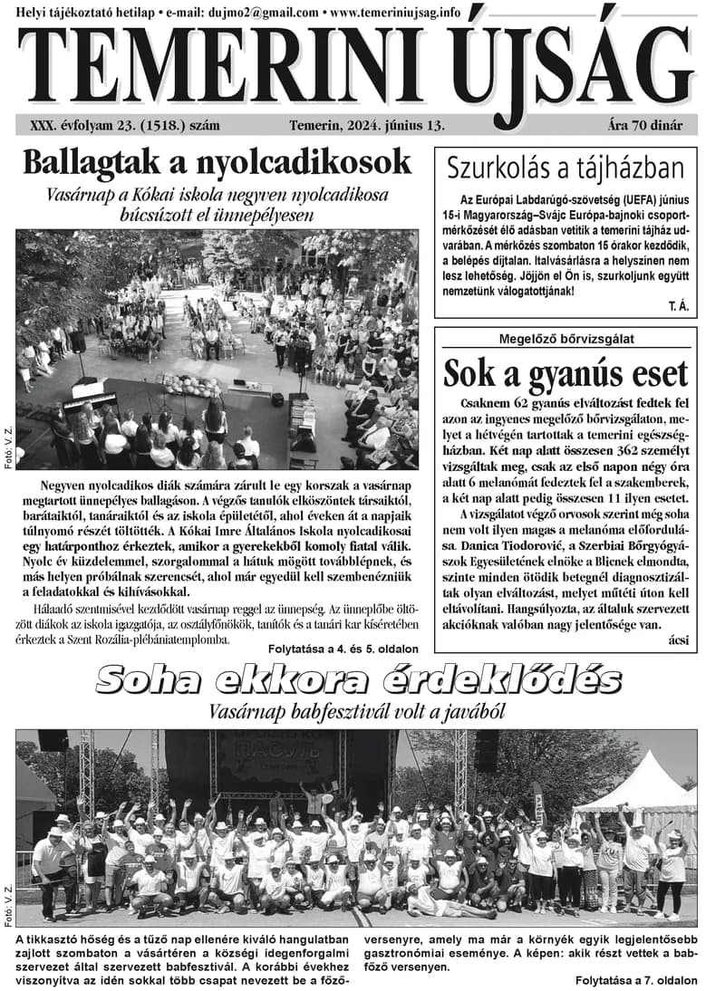 Temerini Újság, 30. évf. 2024. június 13. 23. sz.