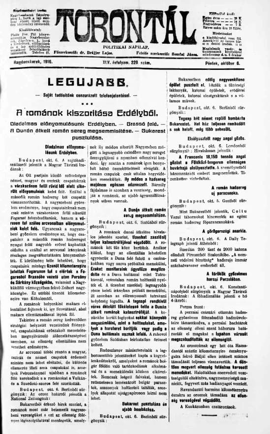 Torontál, 45. évf. 1916. október 6. 229. sz.