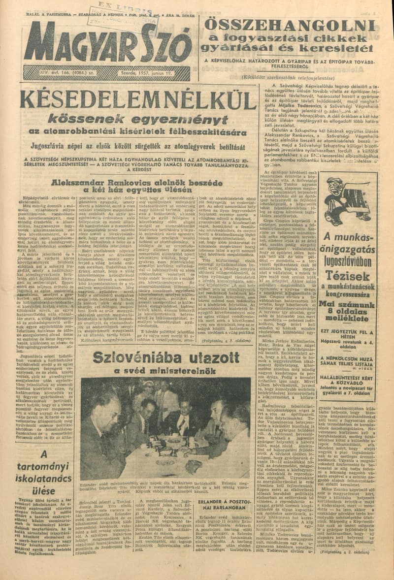 Magyar Szó, 14. évf. 1957. június 19. 166. sz. 1–8. oldal