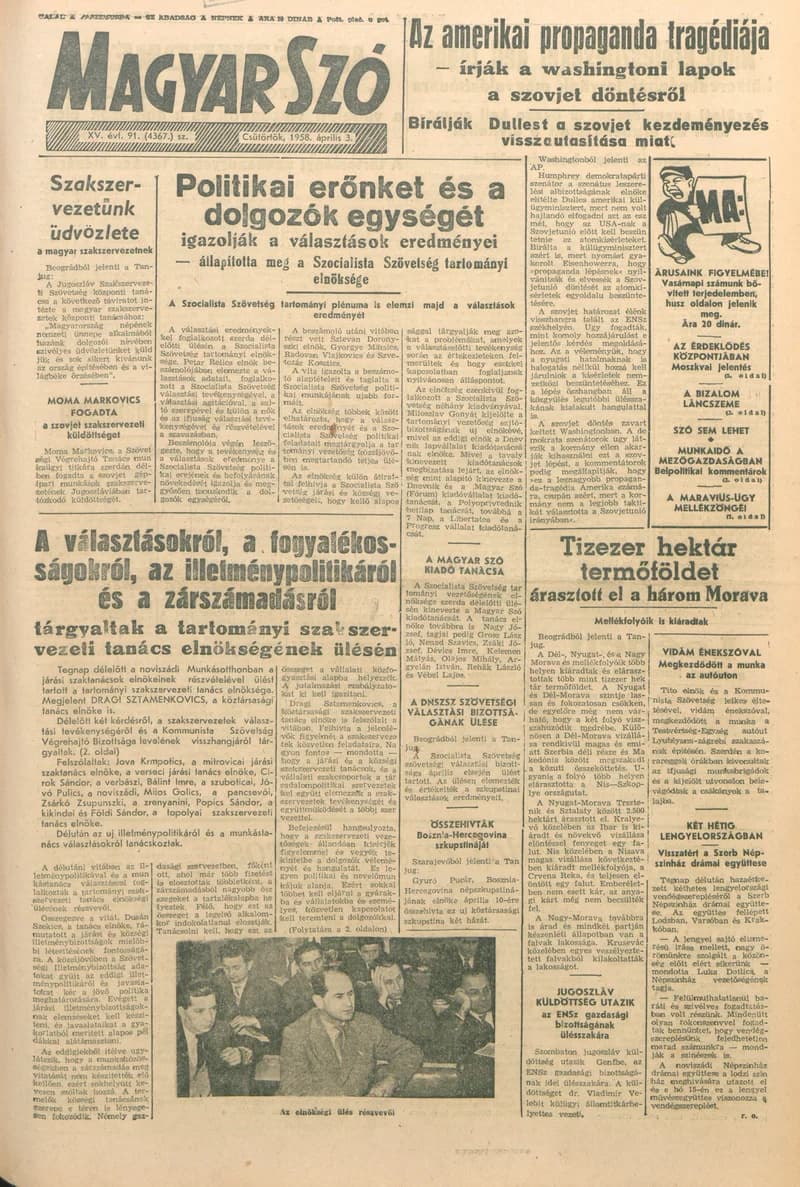 Magyar Szó, 15. évf. 1958. április 3. 91. sz. 1–10. oldal