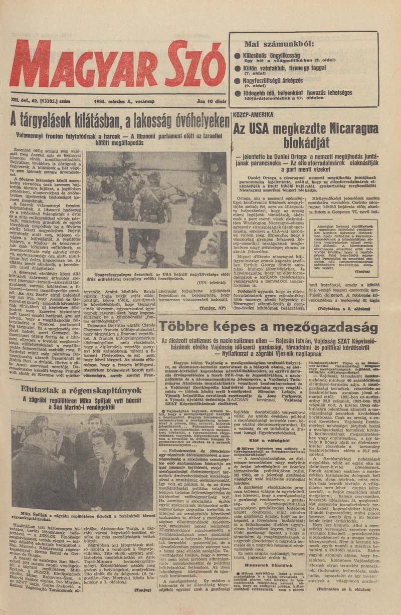 Magyar Szó, 41. évf. 1984. március 4. 62. sz. 1–32. oldal