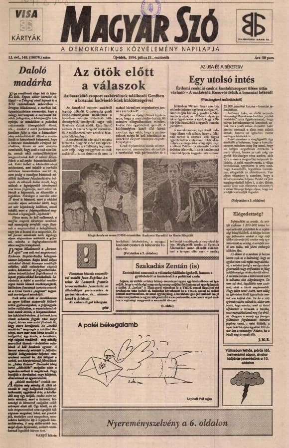 Magyar Szó, 51. évf. 1994. július 21. 149. sz. 1–16. oldal