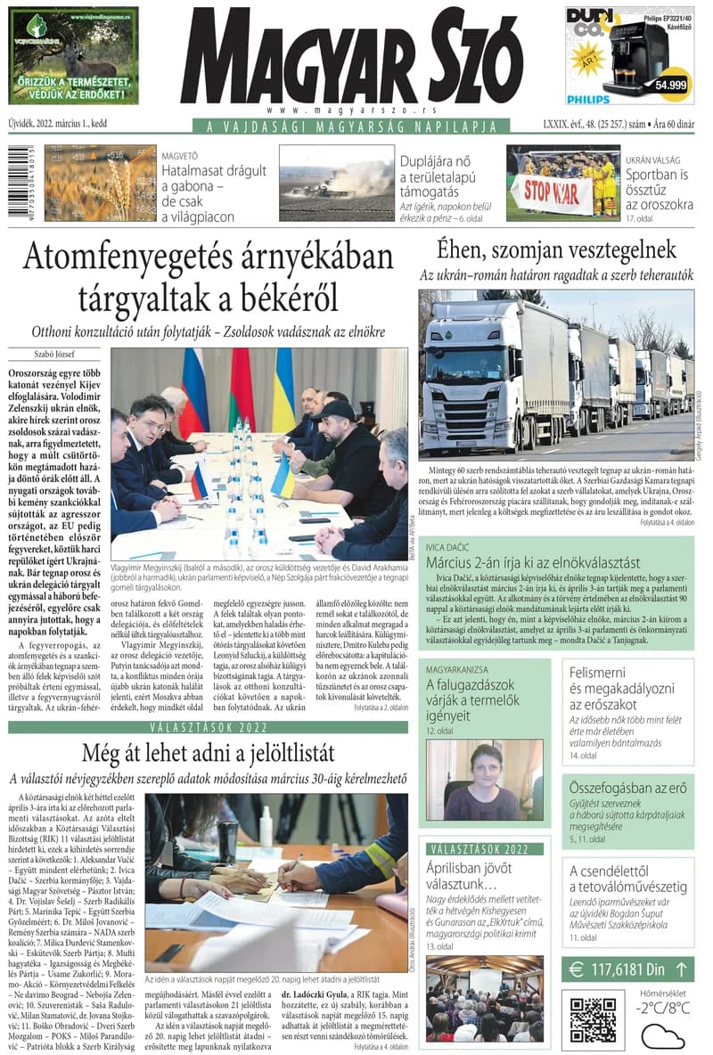 Magyar Szó, 79. évf. 2022. március 1. 48. sz. 1–20. oldal