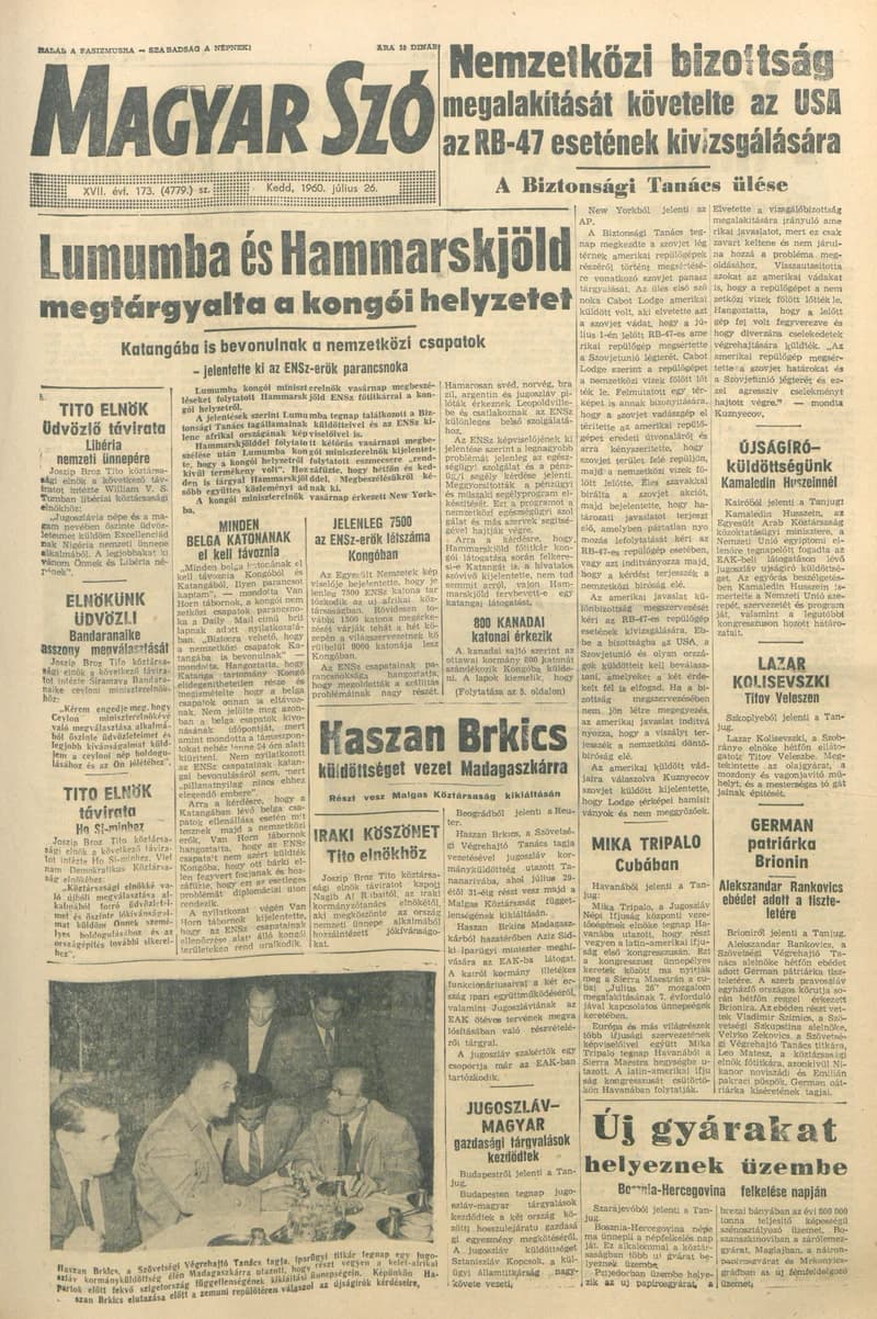 Magyar Szó, 17. évf. 1960. július 26. 173. sz. 1–20. oldal