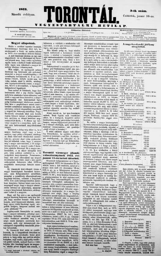 Torontál, 2. évf. 1873. január 16. 3. sz.