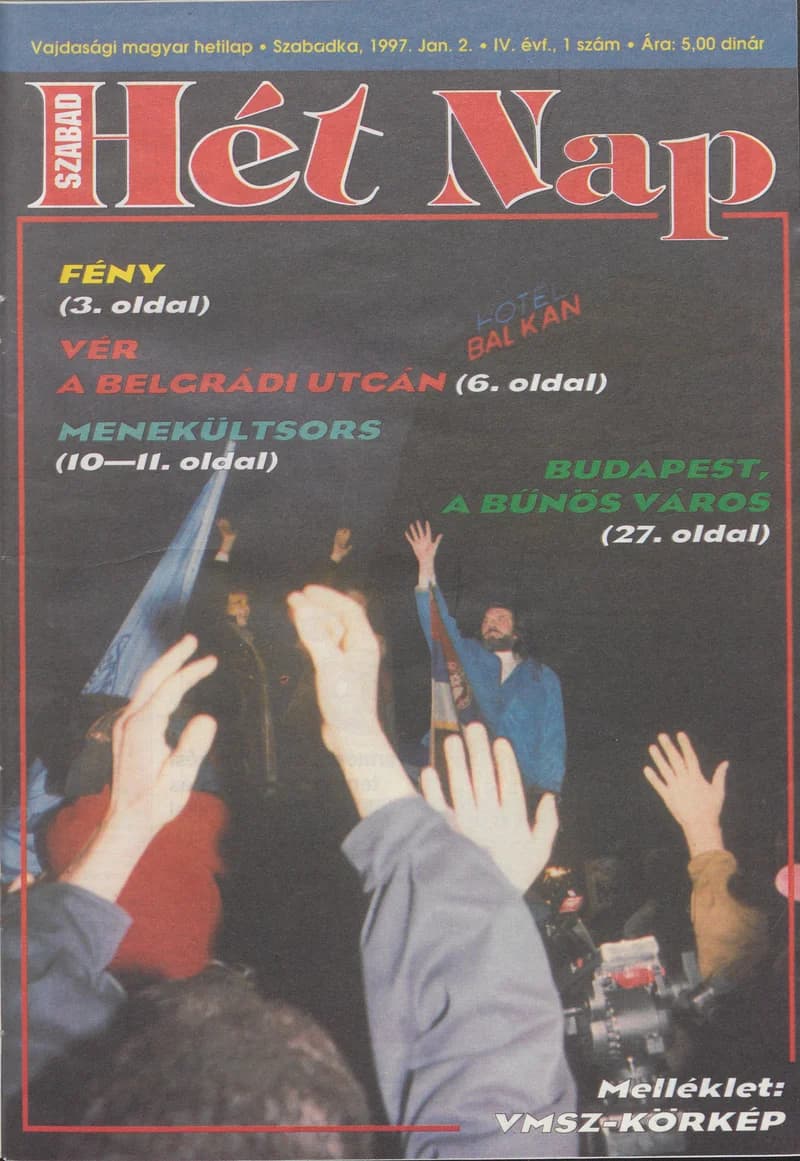 Szabad Hét Nap, 4. évf. 1997. január 2. 1. sz.