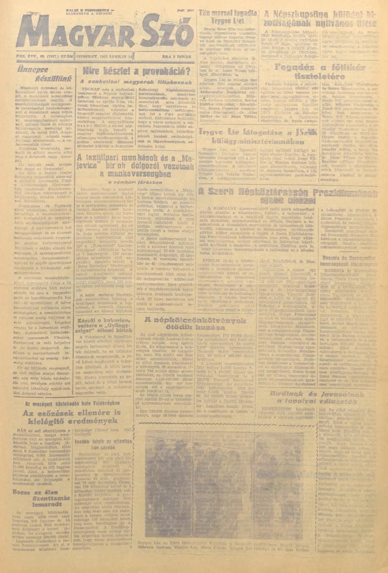 Magyar Szó, 8. évf. 1951. április 14. 88. sz. 1–4. oldal