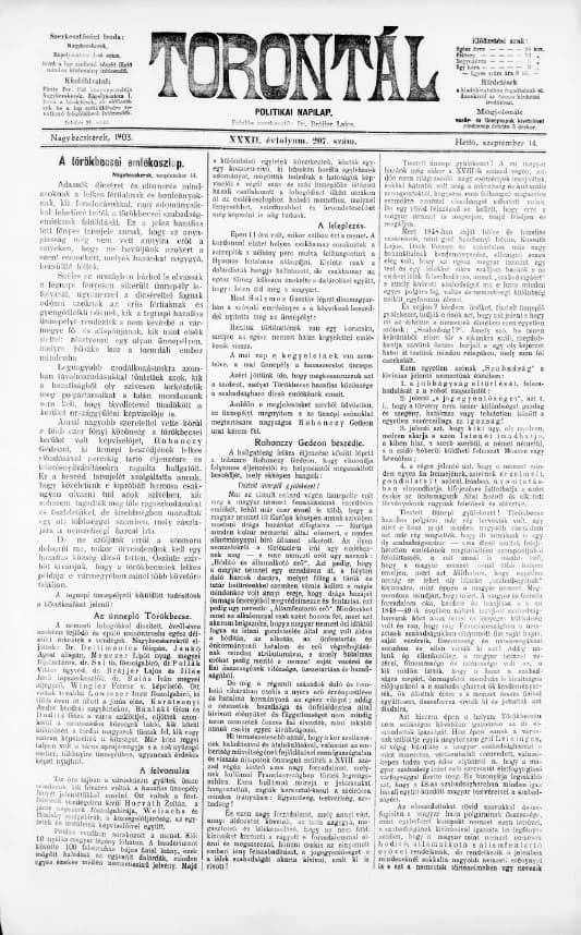 Torontál, 32. évf. 1903. szeptember 14. 207. sz.