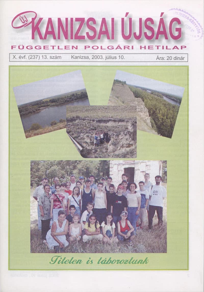 Új Kanizsai Újság, 10. évf. 2003. július 10. 13. sz.