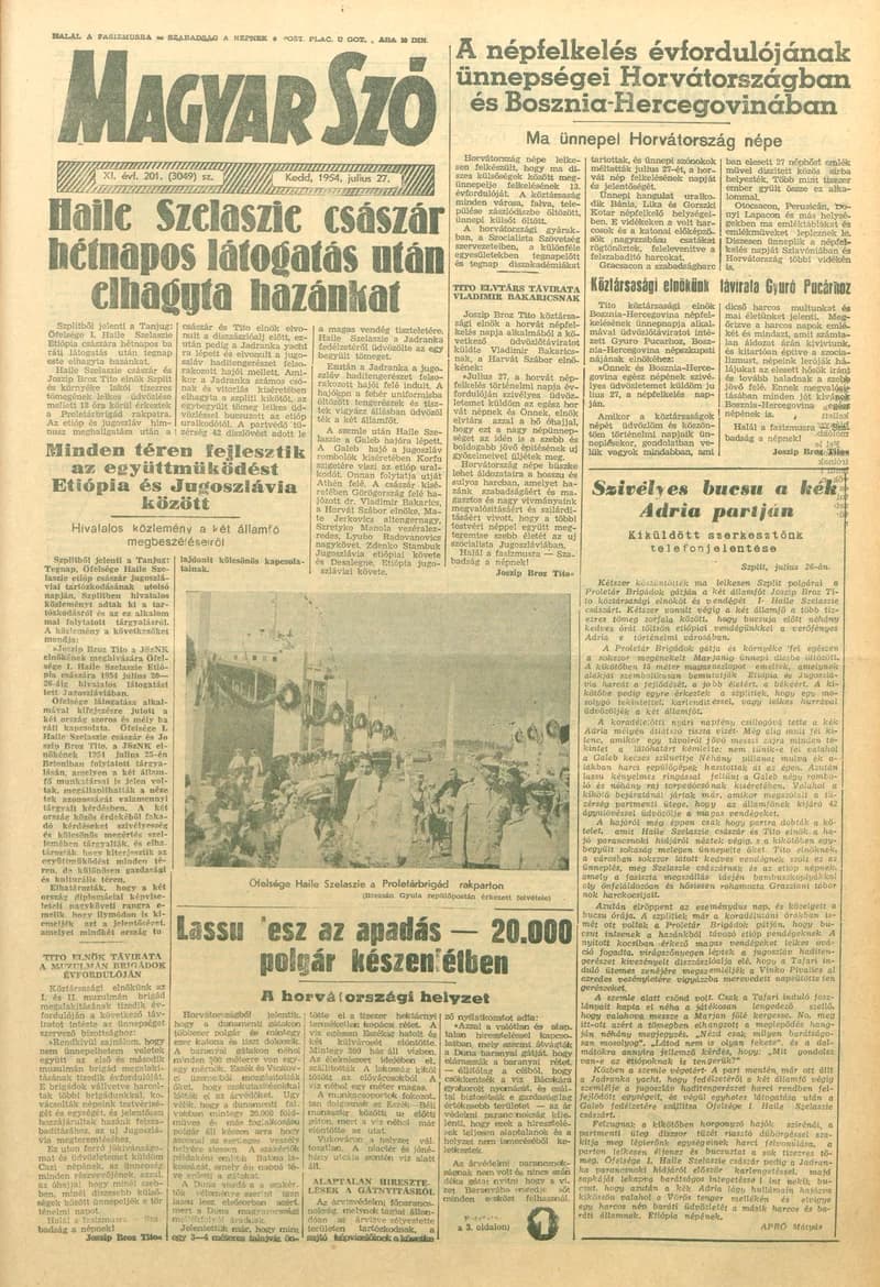 Magyar Szó, 11. évf. 1954. július 27. 201. sz. 1–8. oldal