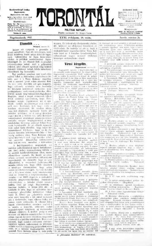 Torontál, 31. évf. 1902. március 26. 70. sz.