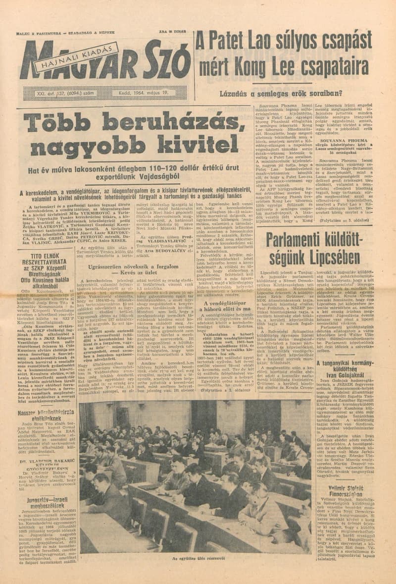 Magyar Szó, 21. évf. 1964. május 19. 137. sz.