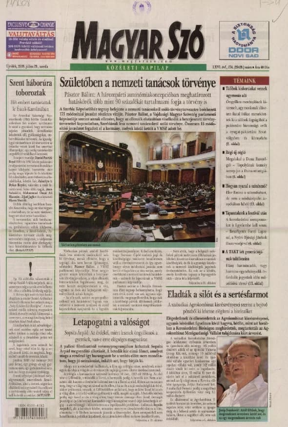 Magyar Szó, 66. évf. 2009. július 29. 174. sz. 1–16. oldal