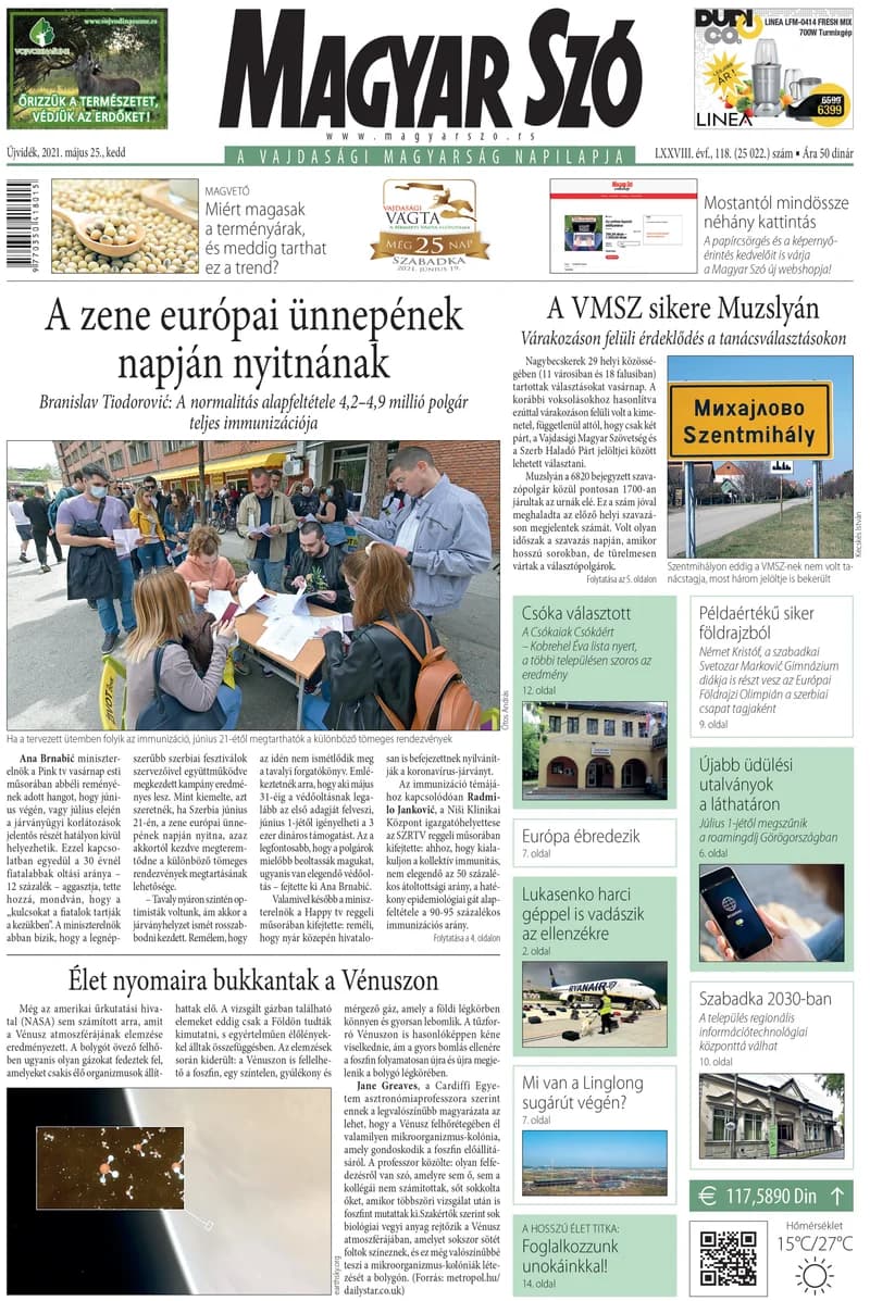 Magyar Szó, 78. évf. 2021. május 25. 118. sz. 1–20. oldal