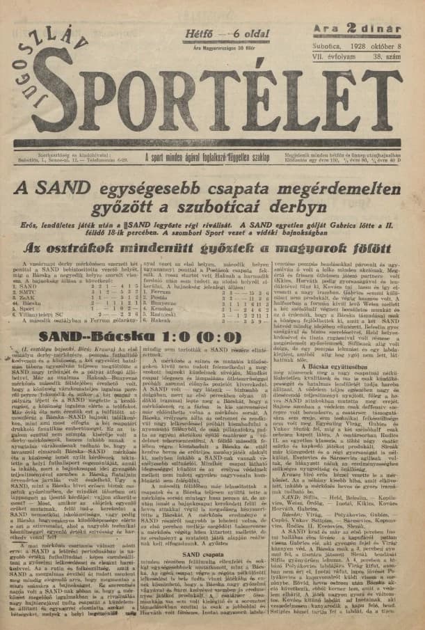 Jugoszláv sportélet, 7. évf. 1928. október 8. 38. sz.