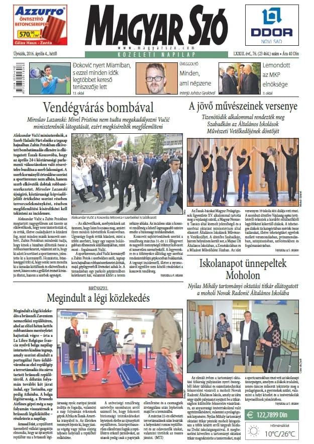 Magyar Szó, 73. évf. 2016. április 4. 76. sz. 1–20. oldal