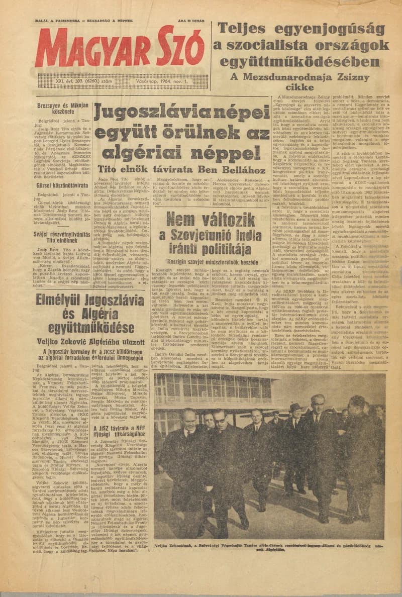 Magyar Szó, 21. évf. 1964. november 1. 303. sz. 1–24. oldal